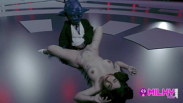 Cum Wars: Master YODA fucks the hot princess Leia
