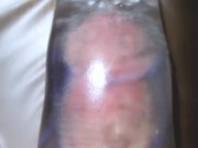 Cum Meter 20, Huge creampie, Transparent fleshlight, 透明オナホ、オナホール、中出し