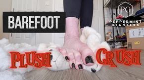 🦶🏻6’7” Tall Giantess Barefoot Plushie Crush: Size 16 Toes Tear Open & Empty Fluff💥