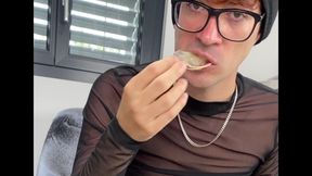 Hot Gabriel Pleasuring Himself and Eating His Cum!