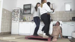 Mistresses party on the slave's groin wmv