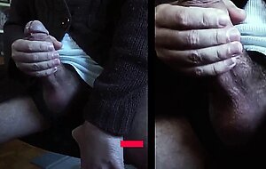 Cumshot in split screen