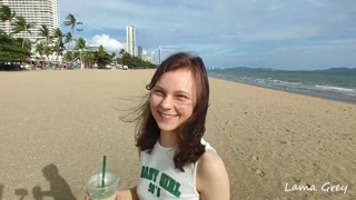 Hooking Up At The Beach - Cutie Makes Him Cum THREE TIMES !