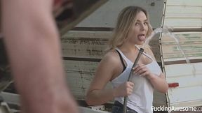 Trailer park babe Blair Williams wants the Mechanic's cock