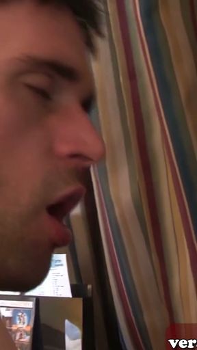 Two sporty men make anal creampie sex in hotel   Clip 1