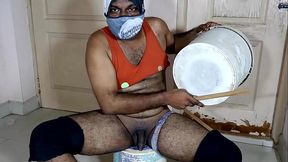 Drum and my black dick played and handjob
