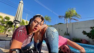 Wet Jeans, Ripped Denim &amp_ Messy Poolside Girl/Girl Chaos &mdash_ Part 2