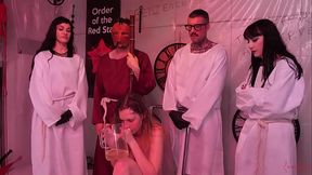 Piss fetish teen submissive rides doms cock in reverse cowgirl BDSM fuck action