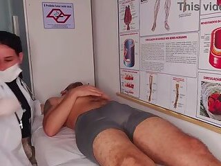 Erection in front of the nurse