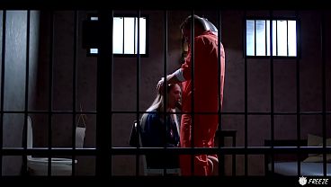 Dripping wet secretary gets face fucked and pounded in prison