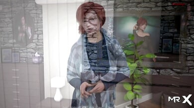 Redhead in vintage 3D cartoon world submits to oral pleasure under the stone arch