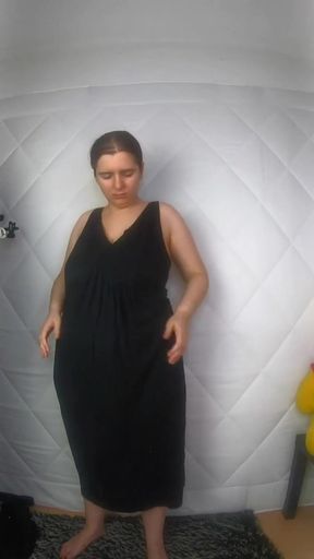 Trying dresses uncensored.