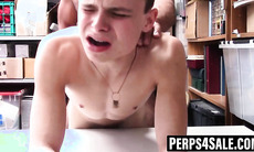 Cute gay twink bred by a hot policeman for stealing