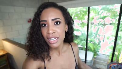Hot Ebony Babe makes Man Watch her get Fucked with Big White Dick FilthyPOV
