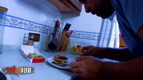 busty asian babe assfucked and facialed