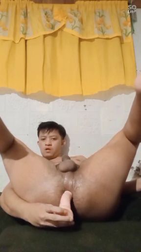 Aisa Twink Boy First Dildo adventure!   Clip 1