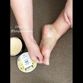 TinySizedFeet being rubbed in Mango Body Butter vid 2