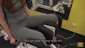 ”Long-haired redhead with pretty face sells tiny cunt for money”