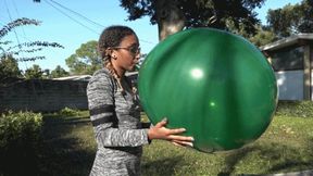 Kiki Blows a Tuff-Tex 24" Round Balloon to Bursting (MP4 - 720p)