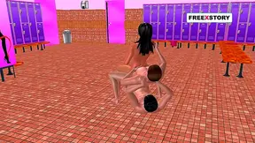 Cute 3D Anime Girl Enjoys Threesome Sex With Two Men In Exciting Positions