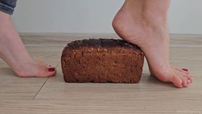 Trampling Loaf of Bread Barefoot