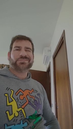 Daddy's Huge Cock Masturbate at Mirror