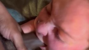 White girl gags on BBC in sloppy deepthroat face fuck