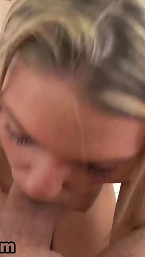 Petite milf Stevie Smith pov deepthroat blowjob and cum swallow