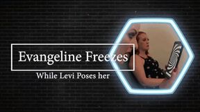 Evangeline freeze Transformation While Levi poses her