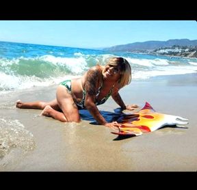 My Monkini bikini with my Flamed DOLPHIN Artwork.