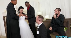 Bride Payton Preslee Gets Banged By The Ebony Preacher And Witness