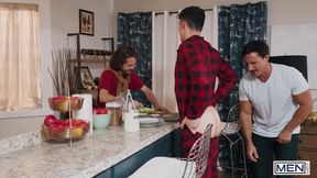 MEN - Reese Rideout Sneaks Behind Clark Reid For A Naughty Fuck While His BF Is In The Kitchen