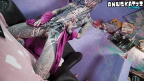 Full Sleeve Alt Girl Goes Anal Crazy on Cam Live Toy Ass Fucking
