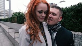 Ginger seductress Ella Hughes moans under hot tempered boyfriend