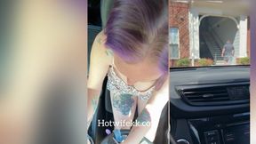 Hotwifekk waits in car while boyfriend fucks her friend