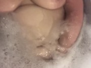 In the bathtub - Teaser with my big breasts and pussy all wet