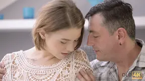 Amateur. Mature step dad helps busty teen Marina Visconti
