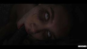 Alien monster Ellie and Emiri fuck creampie each other