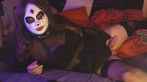 Tranny with thick cock jerking off - Mask Viola