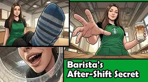 [STORY] Immersive POV - Giantess Barista s After-Shift Secret Sweaty Sock Foot Worship and Latte Vore