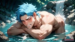 Blue-haired Muscle Orgy in a Snowy Cave! Gay XXX Porn!