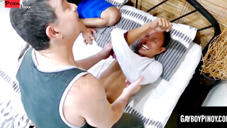 Asian Twink Throuple - Daddy's Boy Gets Anal Fucked By Two Hot Guys