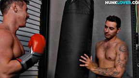 Boxing hunk barebacks greedy asshole till cum in mouth