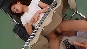 She inserts and removes the vibrator, gives a blowjob, and shakes her hips in the cowgirl position.