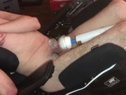Quadriplegic Hitachi Wand Shaking Legs Wheelchair