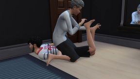 Grand mere chatouille son neveu de nouveau !