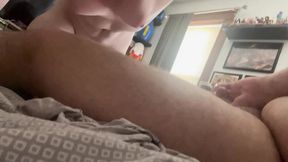Cute cougar can�t wait to suck chubby guy�s cock in video that makes her horny as fuck to watch!