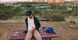 Jerking off with good view from that park