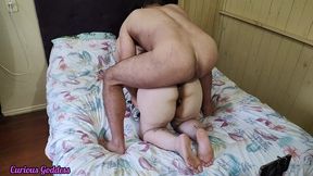 curious goddess - brunette with fair skin, big ass, hairy pussy, fucking only through the ass hole part 4