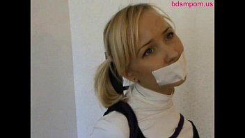 cute innocent teen girl frogtied and tape gagged